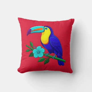 鮮やかなトロピカル トゥカン スロー ピロー