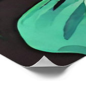 鮮やかなトロピックスモンステラ離れのアートプリント ポスター (角)