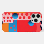 鮮やかなドットの背景 iPhoneケース (裏面横)