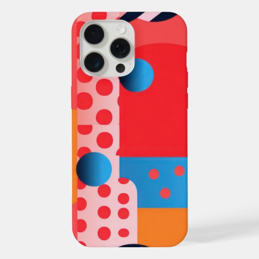 鮮やかなドットの背景 iPhoneケース (裏面)