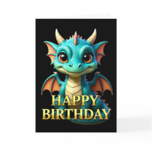 鮮やかなドラゴンのクローズアップ 誕生日カード