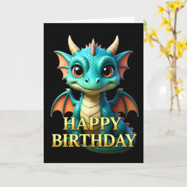 鮮やかなドラゴンのクローズアップ 誕生日カード カード