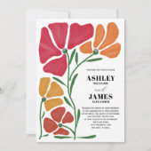 鮮やかなヌーベル・フラワー ウェディング 招待状 (正面)