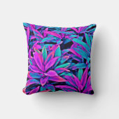 鮮やかなネオンが鮮やかなパターンを夢見る クッション (正面)