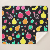 鮮やかなネオンの実り多いパターン シェルパブランケット (正面(横))