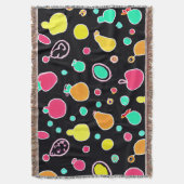 鮮やかなネオンの実り多いパターン スローブランケット (正面縦)