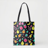 鮮やかなネオンの実り多いパターン トートバッグ (正面)