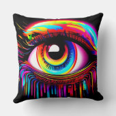 鮮やかなネオンアイと溶ける色 クッション (裏面)