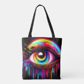 鮮やかなネオンアイと溶ける色 トートバッグ (裏面)
