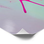 鮮やかなネオンシュガースカルと抽象芸術スプ絵を描ラッシュ ポスター (コーナー)