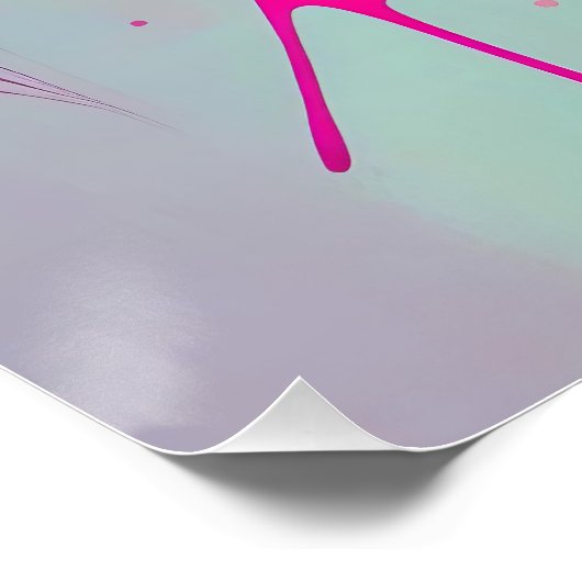 鮮やかなネオンシュガースカルと抽象芸術スプ絵を描ラッシュ ポスター (コーナー)