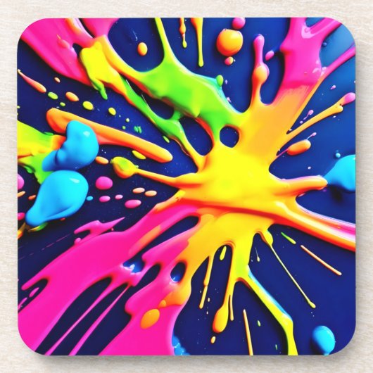 鮮やかなネオンスプラッシュ コースター (正面)