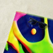 鮮やかなネオンスプラッシュ ビーチタオル (インサイチュ)