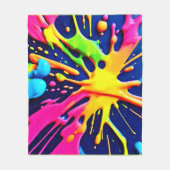 鮮やかなネオンスプラッシュ フリースブランケット (正面)