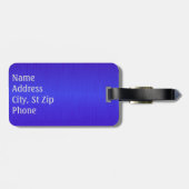 鮮やかなネオンブルーブラシ鋼及びシルバープリント ラゲッジタグ (裏面横)