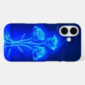 鮮やかなネオンブルーローズiPhoneケース Case-Mate iPhoneケース (裏面 (横))