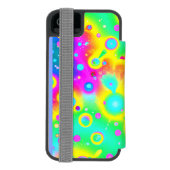 鮮やかなネオンブレイズ柄 INCIPIO iPhoneウォレットケース (フォリオ裏面)