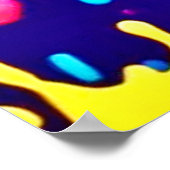 鮮やかなネオンペイントの飛沫アート ポスター (角)