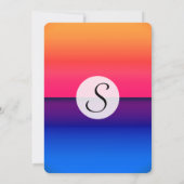 鮮やかなネオン抽象的な日の出 招待状 (裏面)