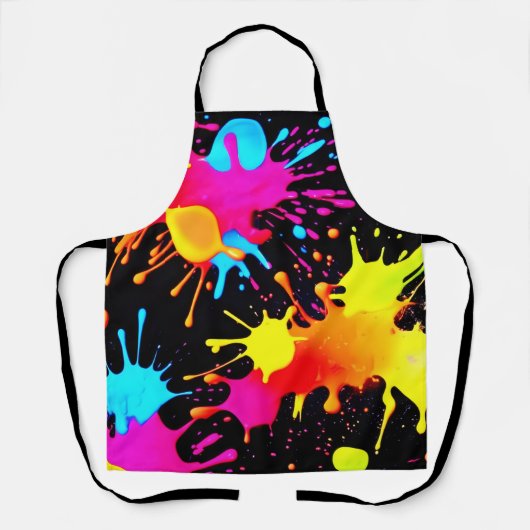 鮮やかなネオン抽象芸術アートが動く エプロン (正面)