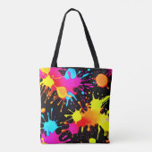 鮮やかなネオン抽象芸術アートが動く トートバッグ (裏面)