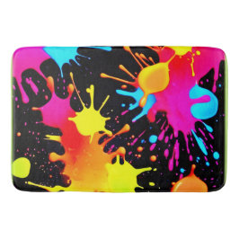 鮮やかなネオン抽象芸術アートが動く バスマット