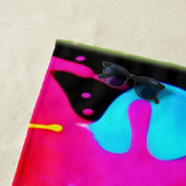 鮮やかなネオン抽象芸術アートが動く ビーチタオル (インサイチュ)