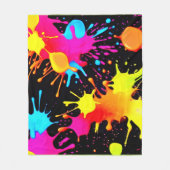 鮮やかなネオン抽象芸術アートが動く フリースブランケット (正面)