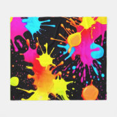 鮮やかなネオン抽象芸術アートが動く フリースブランケット (正面(横))