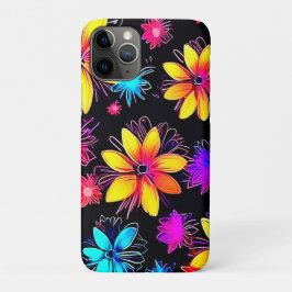 鮮やかなネオン花柄 iPhone 11 PROケース