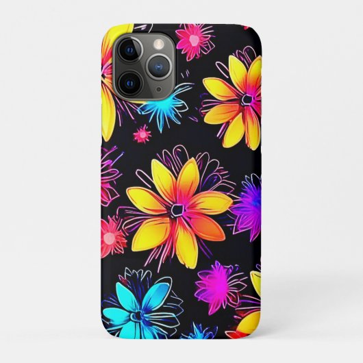鮮やかなネオン花柄 Case-Mate iPhoneケース (裏)
