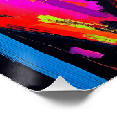 鮮やかなネオン表現抽象芸術顔モダン作品 ポスター (コーナー)