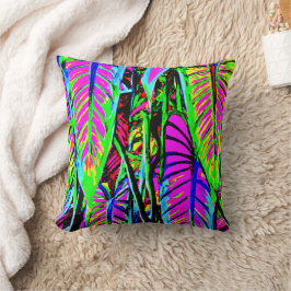 鮮やかなネオン離れのパターン クッション