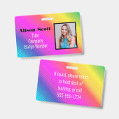 鮮やかなネオン モダン レインボー ビジネス名刺 バッジ (表裏)