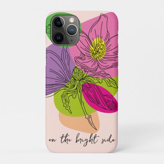 鮮やかなハイビスカスフラワーラインアート Case-Mate iPhoneケース (裏)