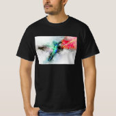 鮮やかなハチドリの水彩花の芸術的なプリント Tシャツ (正面)