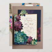 鮮やかなハンド絵を描結婚式招待状 招待状 (正面/裏面)