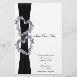 鮮やかなハート：ブラックリボンとダイヤモンドハート