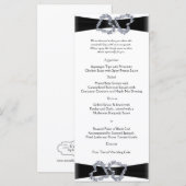 鮮やかなハート：ブラックリボンとダイヤモンドメニュー メニュー (正面/裏面)