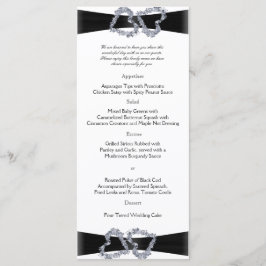 鮮やかなハート：ブラックリボンとダイヤモンドメニュー メニュー