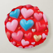 鮮やかなハート ラウンドクッション (裏面)