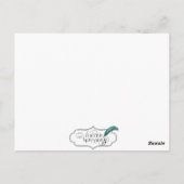 鮮やかなハート：黒いリボンとD表番号 ポストカード (裏面)