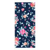 鮮やかなバラのピンクの花柄価格表メニュー ラックカード (裏面)