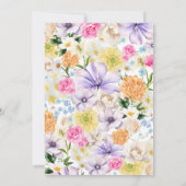 鮮やかなパステルカラーの春の花園 ウェディング セーブザデート (裏面)