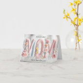 鮮やかなパステルピンクの母の日カード カード (黄色い花)