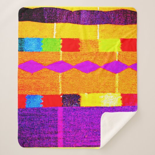 鮮やかなパレット調和 シェルパブランケット (正面)
