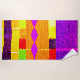 鮮やかなパレット調和 ビーチタオル