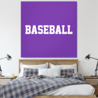 鮮やかなパープルに白いBASEBALLの文字