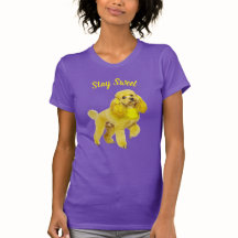鮮やかなパープルのプードルアート ステイ スイート Tシャツ
