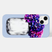 鮮やかなパープルブルーピンクの紫陽花の花 Case-Mate iPhoneケース (裏面 (横))